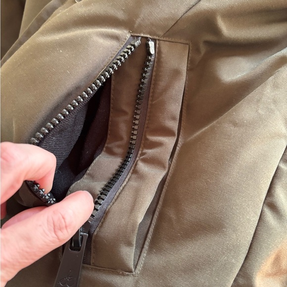 Sam Edelman Army Green Long Women's  Faux Fur Hooded Down Puffer Jacket Size XS - Picture 7 of 15